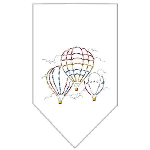 Hot Air Balloons Rhinestone Bandana White Large